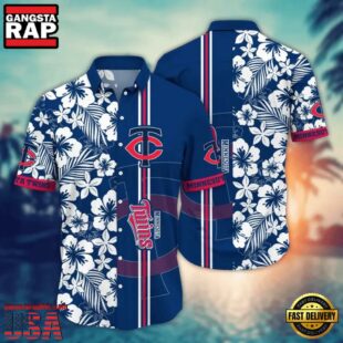 MLB Minnesota Twins Tropical Blossom Hawaiian Shirt
