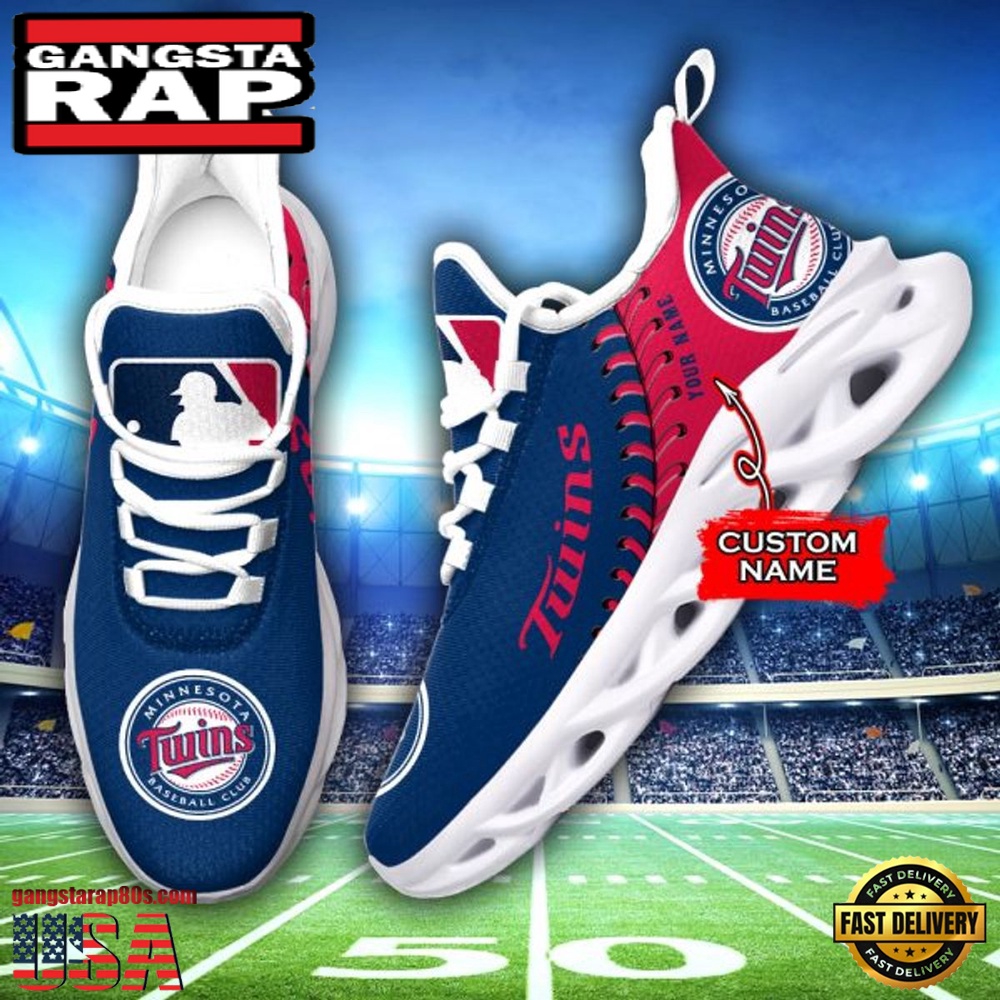 MLB Minnesota Twins Unique Design Custom Name Max Soul Shoes Running Sneakers MLB Minnesota Twins Unique Design Custom Name Max Soul Shoes Running Sneakers