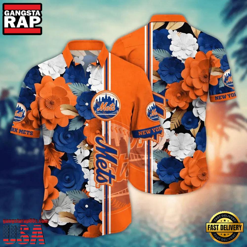 MLB New York Mets Baseball Team Design Flower New Hawaiian Shirts For Men Women MLB New York Mets Baseball Team Design Flower New Hawaiian Shirts For Men Women