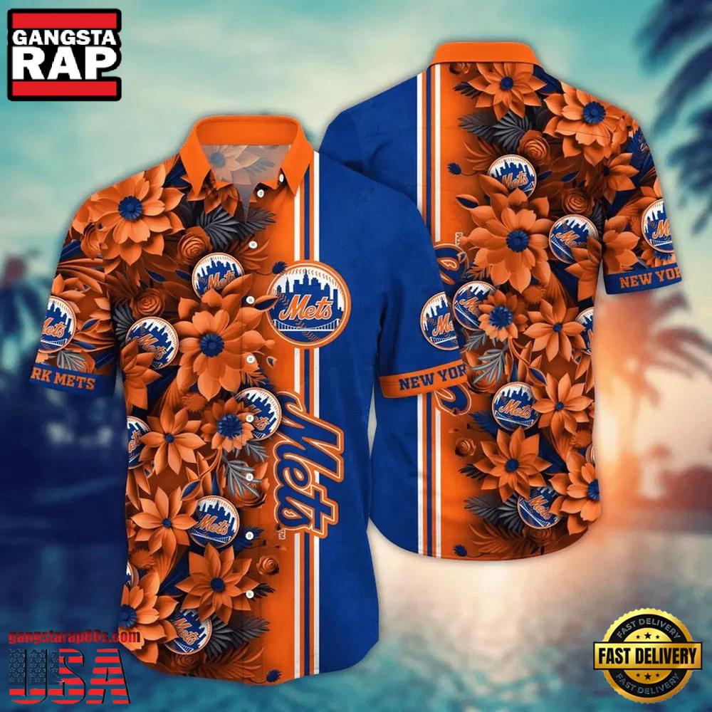 MLB New York Mets Flower Palm Tree Baseball Hawaiian Shirts For Men Women MLB New York Mets Flower Palm Tree Baseball Hawaiian Shirts For Men Women