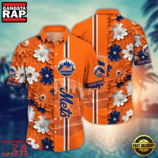 MLB New York Mets Flower Palm Tree New Hawaiian Shirts