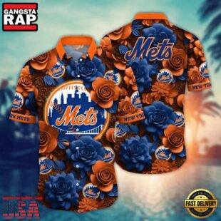MLB New York Mets Summer Flower Hawaiian Shirts Design
