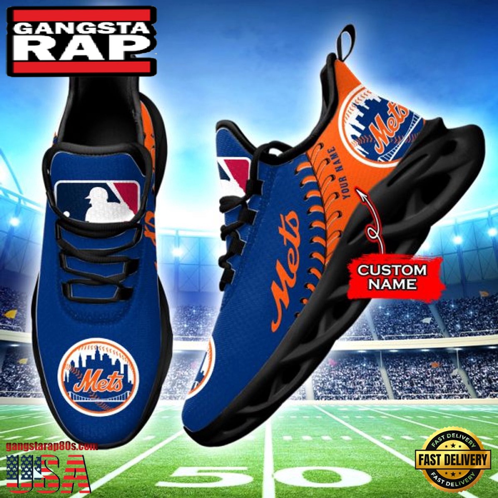 MLB New York Mets Unique Design Custom Name Max Soul Shoes Running Sneakers MLB New York Mets Unique Design Custom Name Max Soul Shoes Running Sneakers
