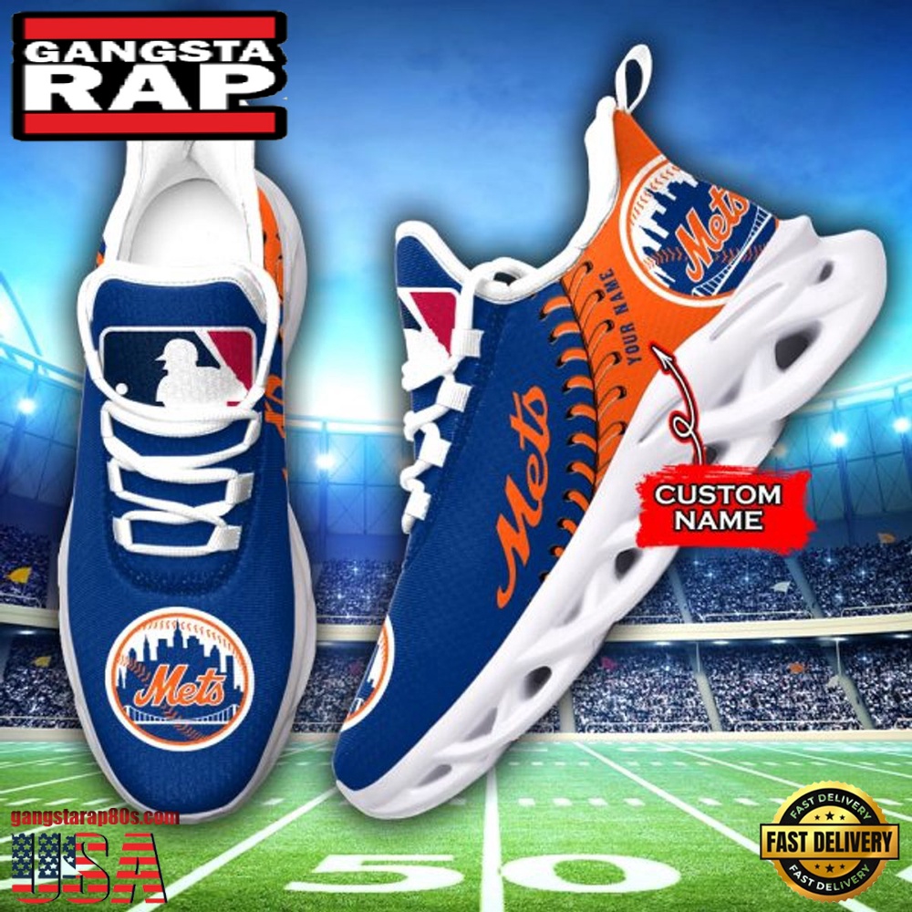 MLB New York Mets Unique Design Custom Name Max Soul Shoes Running Sneakers MLB New York Mets Unique Design Custom Name Max Soul Shoes Running Sneakers