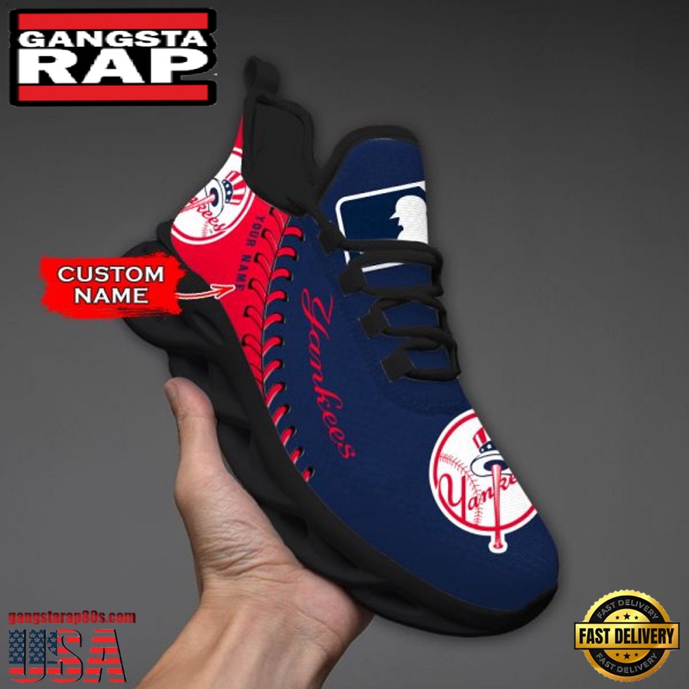MLB New York Yankees Unique Design Custom Name Max Soul Shoes Running Sneakers MLB New York Yankees Unique Design Custom Name Max Soul Shoes Running Sneakers