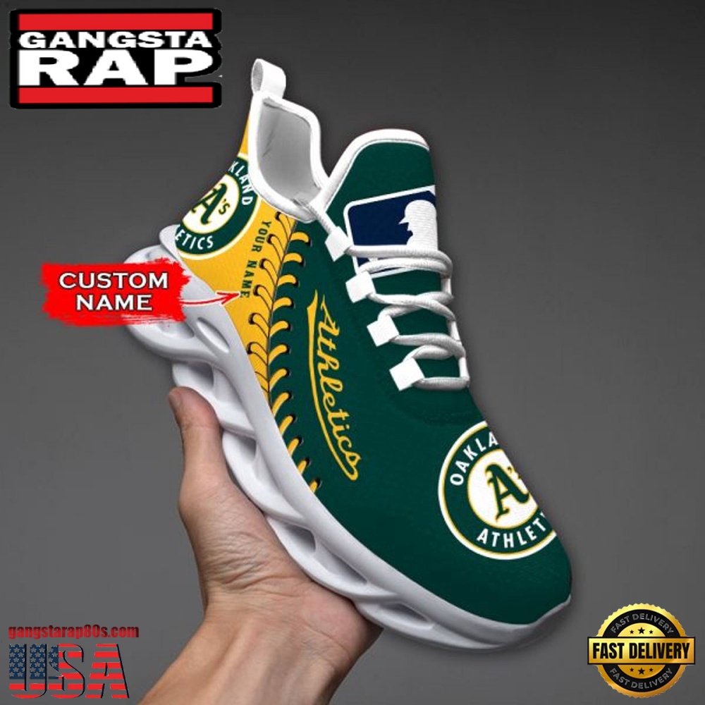 MLB Oakland Athletics Unique Design Custom Name Max Soul Shoes Running Sneakers MLB Oakland Athletics Unique Design Custom Name Max Soul Shoes Running Sneakers