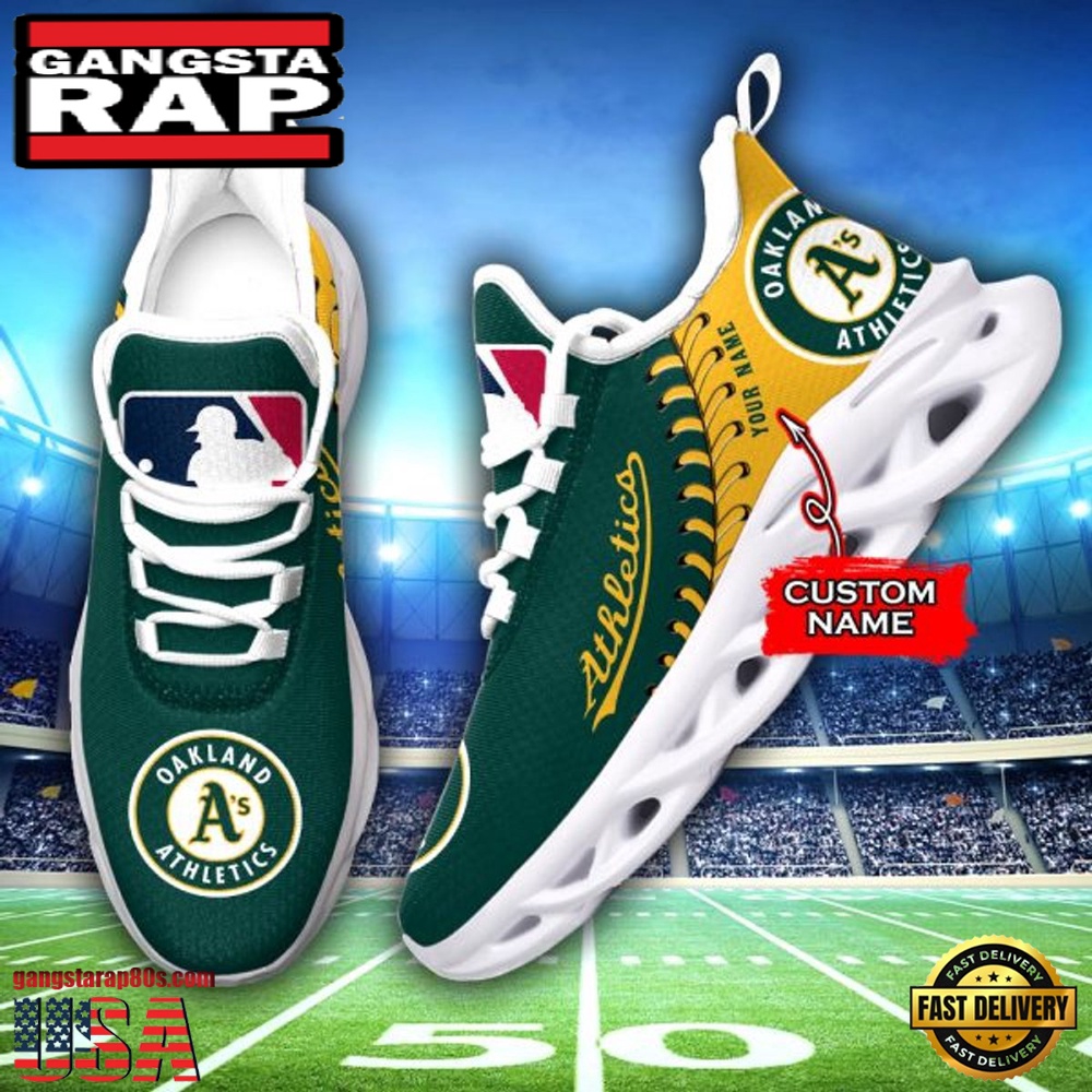 MLB Oakland Athletics Unique Design Custom Name Max Soul Shoes Running Sneakers MLB Oakland Athletics Unique Design Custom Name Max Soul Shoes Running Sneakers