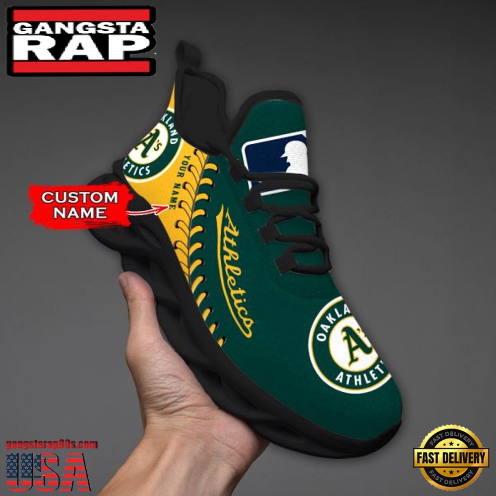 MLB Oakland Athletics Unique Design Custom Name Max Soul Shoes Running Sneakers MLB Oakland Athletics Unique Design Custom Name Max Soul Shoes Running Sneakers