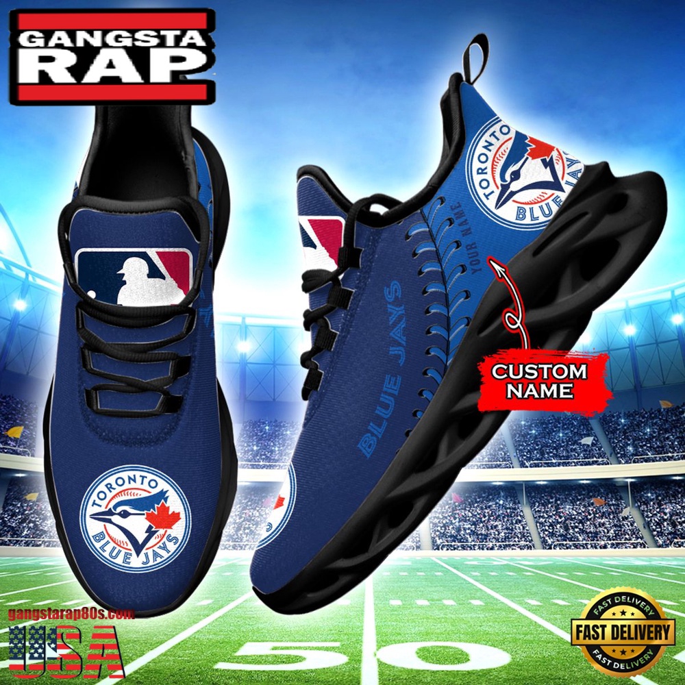 MLB oronto Blue Jays Unique Design Custom Name Max Soul Shoes Running Sneakers MLB oronto Blue Jays Unique Design Custom Name Max Soul Shoes Running Sneakers