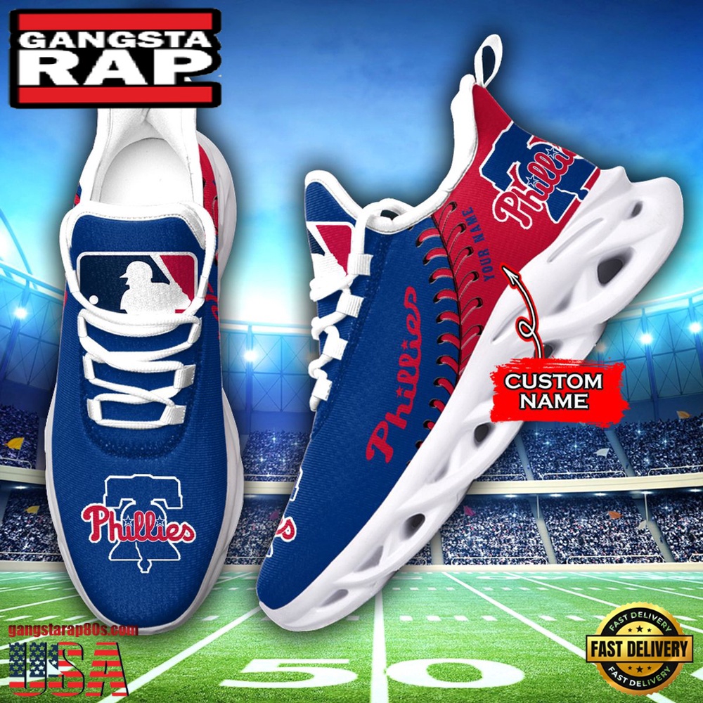 MLB Philadelphia Phillies Unique Design Custom Name Max Soul Shoes Running Sneakers MLB Philadelphia Phillies Unique Design Custom Name Max Soul Shoes Running Sneakers