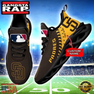 MLB San Diego Padres Unique Design Custom Name Max Soul Shoes Running Sneakers