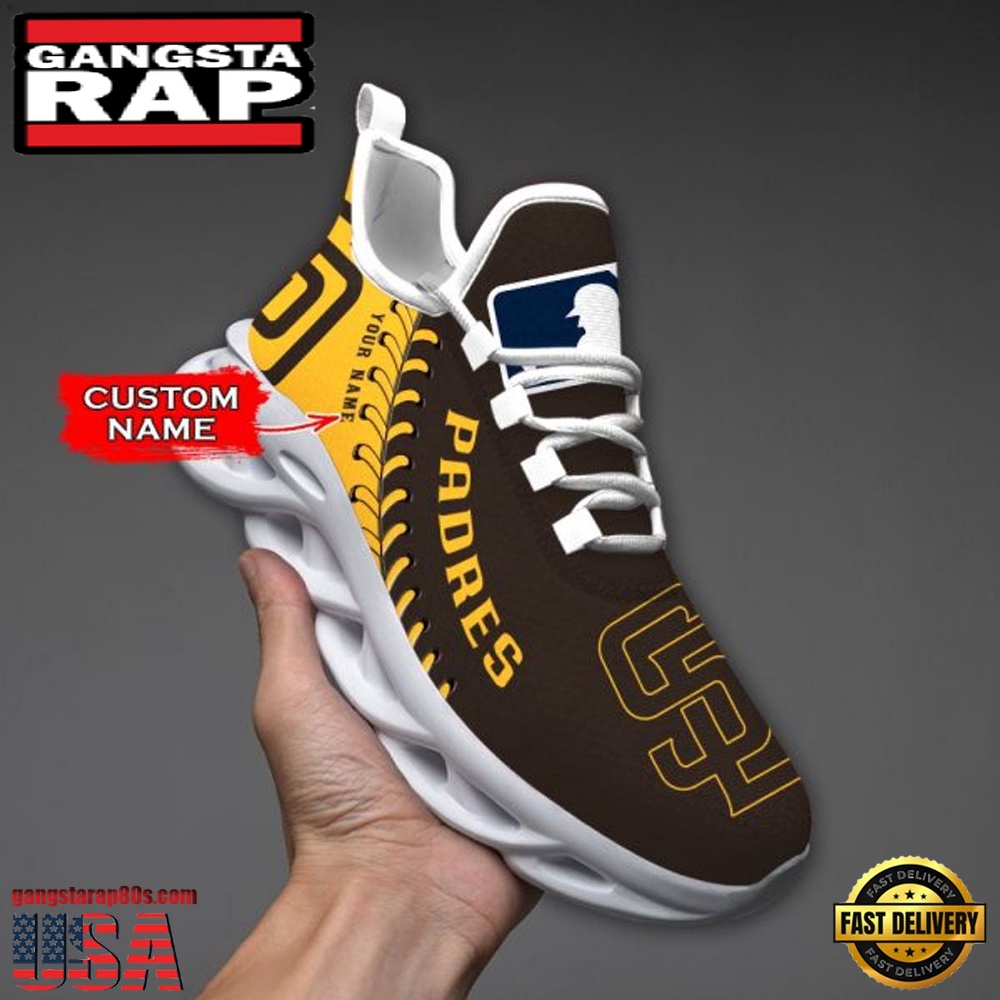 MLB San Diego Padres Unique Design Custom Name Max Soul Shoes Running Sneakers MLB San Diego Padres Unique Design Custom Name Max Soul Shoes Running Sneakers