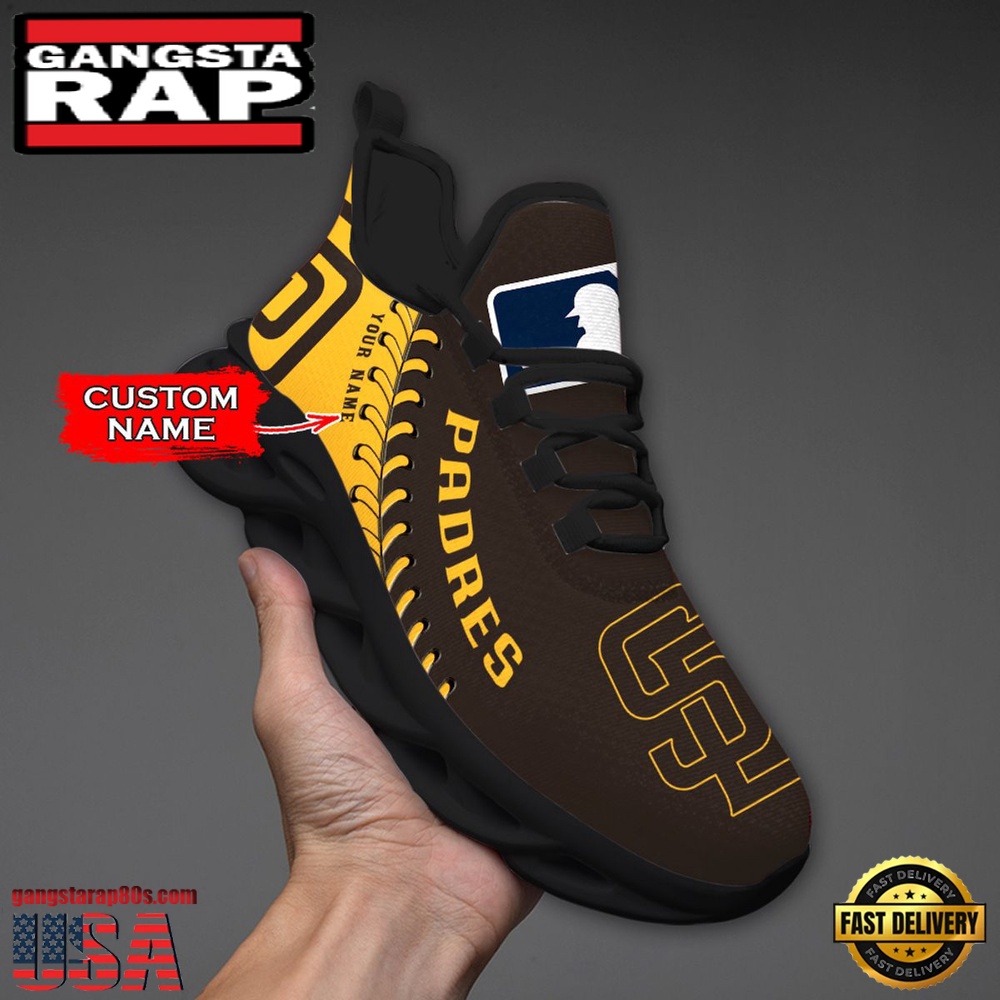 MLB San Diego Padres Unique Design Custom Name Max Soul Shoes Running Sneakers MLB San Diego Padres Unique Design Custom Name Max Soul Shoes Running Sneakers