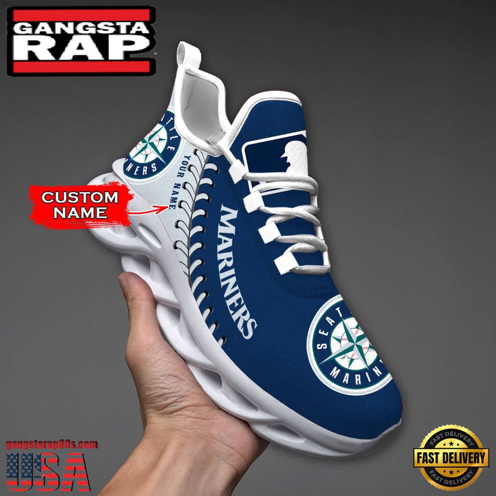 MLB Seattle Mariners Unique Design Custom Name Max Soul Shoes Running Sneakers MLB Seattle Mariners Unique Design Custom Name Max Soul Shoes Running Sneakers