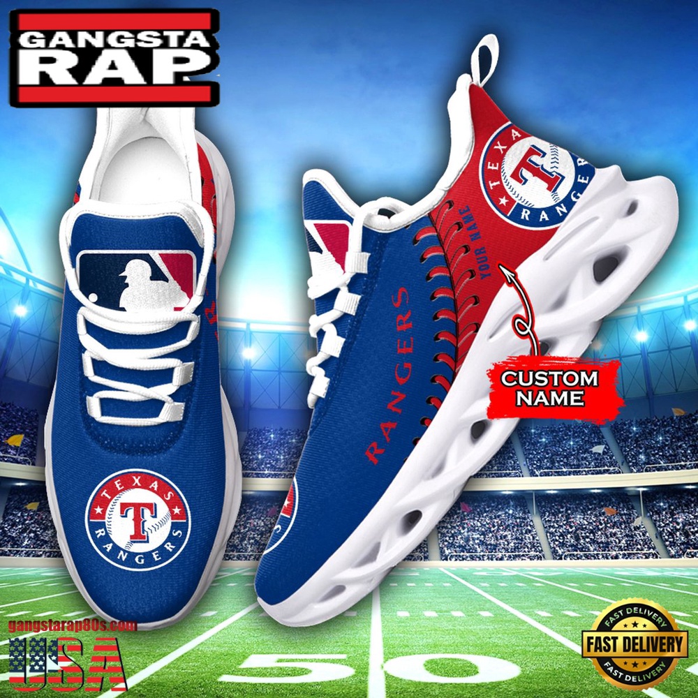 MLB Texas Rangers Unique Design Custom Name Max Soul Shoes Running Sneakers MLB Texas Rangers Unique Design Custom Name Max Soul Shoes Running Sneakers