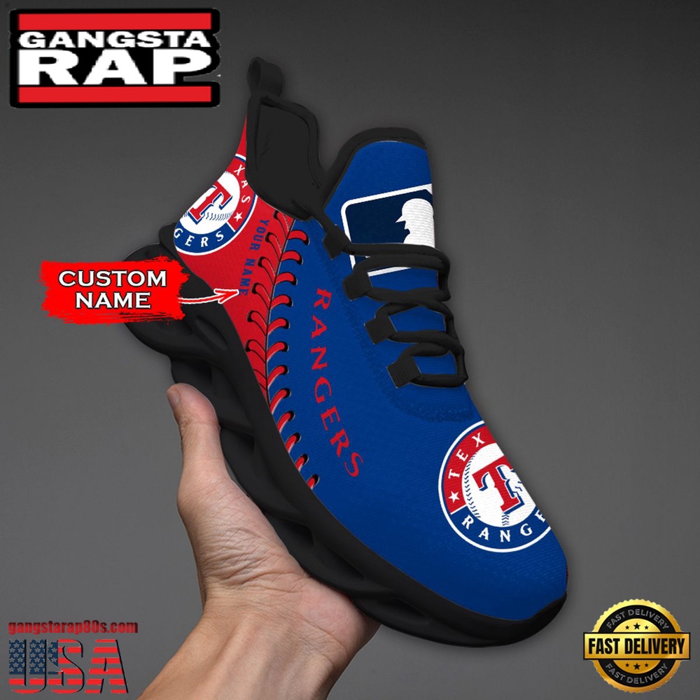 MLB Texas Rangers Unique Design Custom Name Max Soul Shoes Running Sneakers MLB Texas Rangers Unique Design Custom Name Max Soul Shoes Running Sneakers