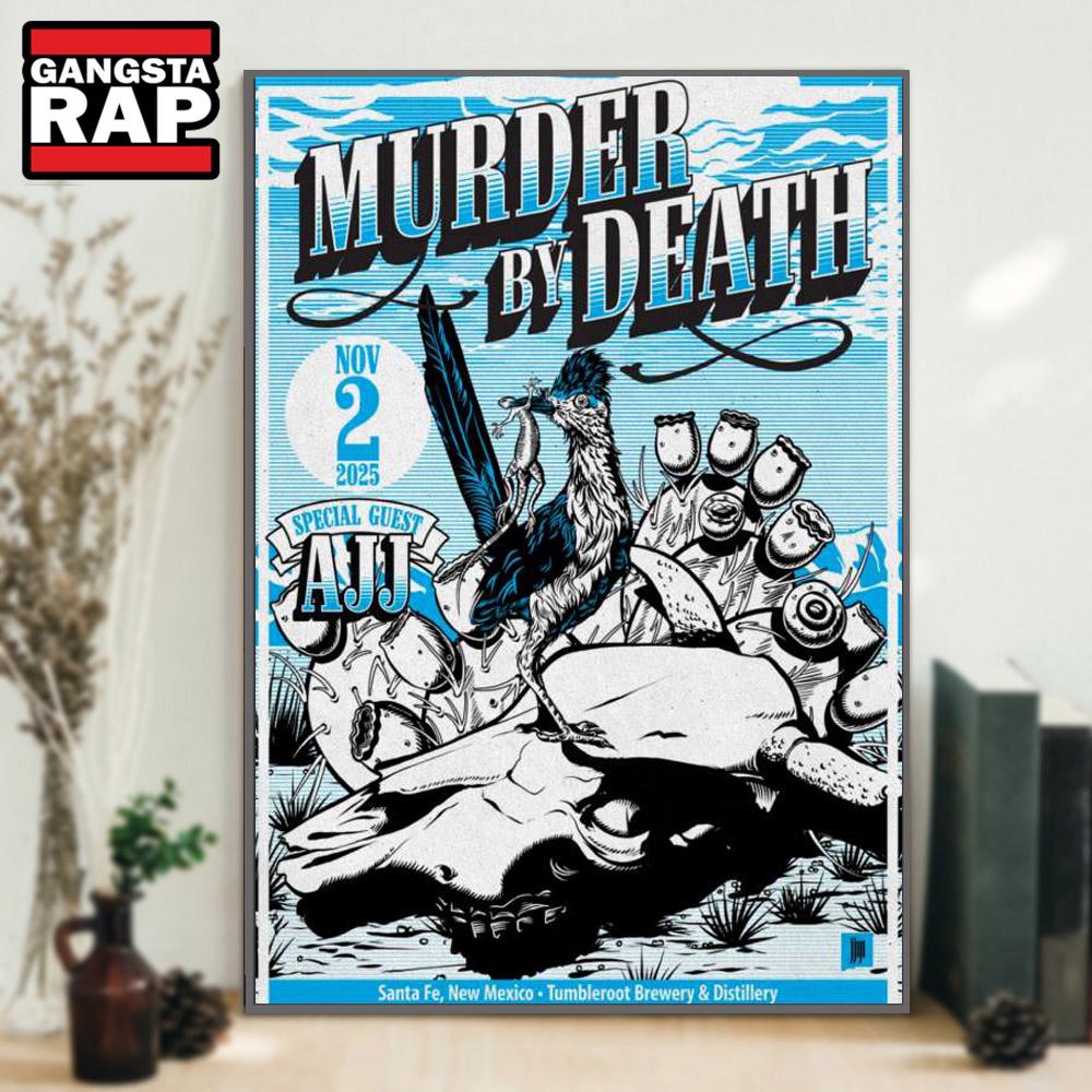 Murder By Death Tumbleroot Brewing and Distilling Santa Fe, NM Nov 2 2025 Tour Poster Canvas Art Murder By Death Tumbleroot Brewing and Distilling Santa Fe, NM Nov 2 2025 Tour Poster Canvas Art