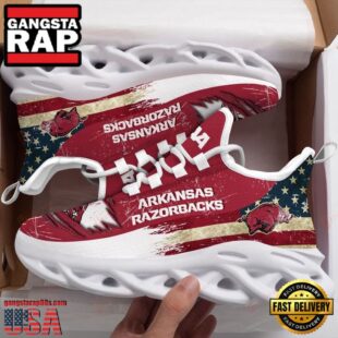 NCAA America Flag Arkansas Razorbacks Unique Design Max Soul Shoes Running Sneakers