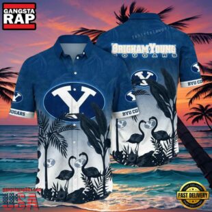 NCAA Byu Cougars Flower Hawaiian Shirt 3D Shirt, Byu Cougars Father's Day Gifts