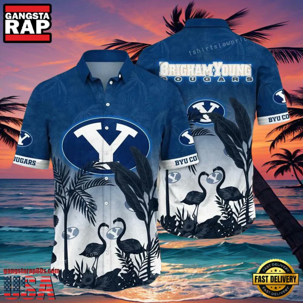 NCAA Byu Cougars Flower Hawaiian Shirt 3D Shirt, Byu Cougars Father's Day Gifts NCAA Byu Cougars Flower Hawaiian Shirt 3D Shirt, Byu Cougars Father's Day Gifts