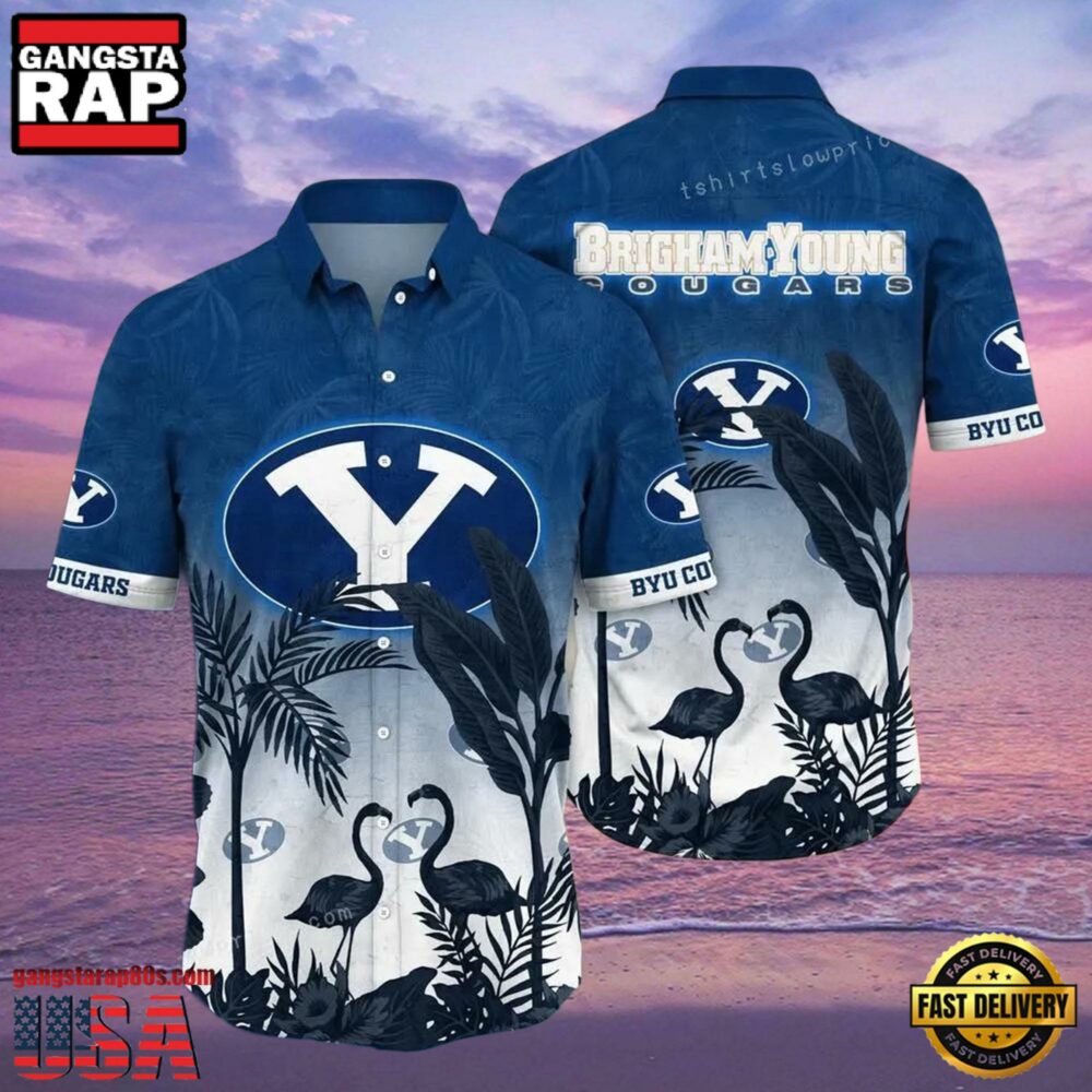 NCAA Byu Cougars Flower Hawaiian Shirt 3D Shirt, Byu Cougars Father's Day Gifts NCAA Byu Cougars Flower Hawaiian Shirt 3D Shirt, Byu Cougars Father's Day Gifts