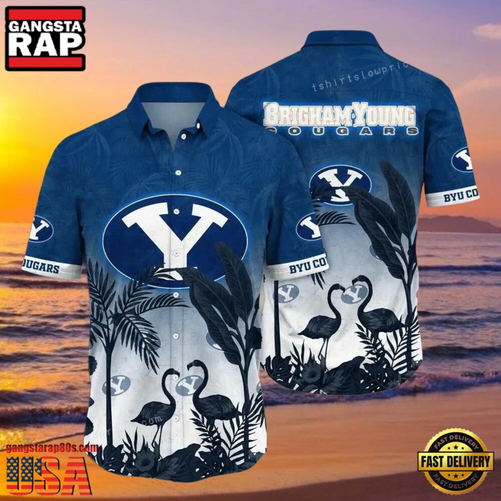 NCAA Byu Cougars Flower Hawaiian Shirt 3D Shirt, Byu Cougars Father's Day Gifts NCAA Byu Cougars Flower Hawaiian Shirt 3D Shirt, Byu Cougars Father's Day Gifts