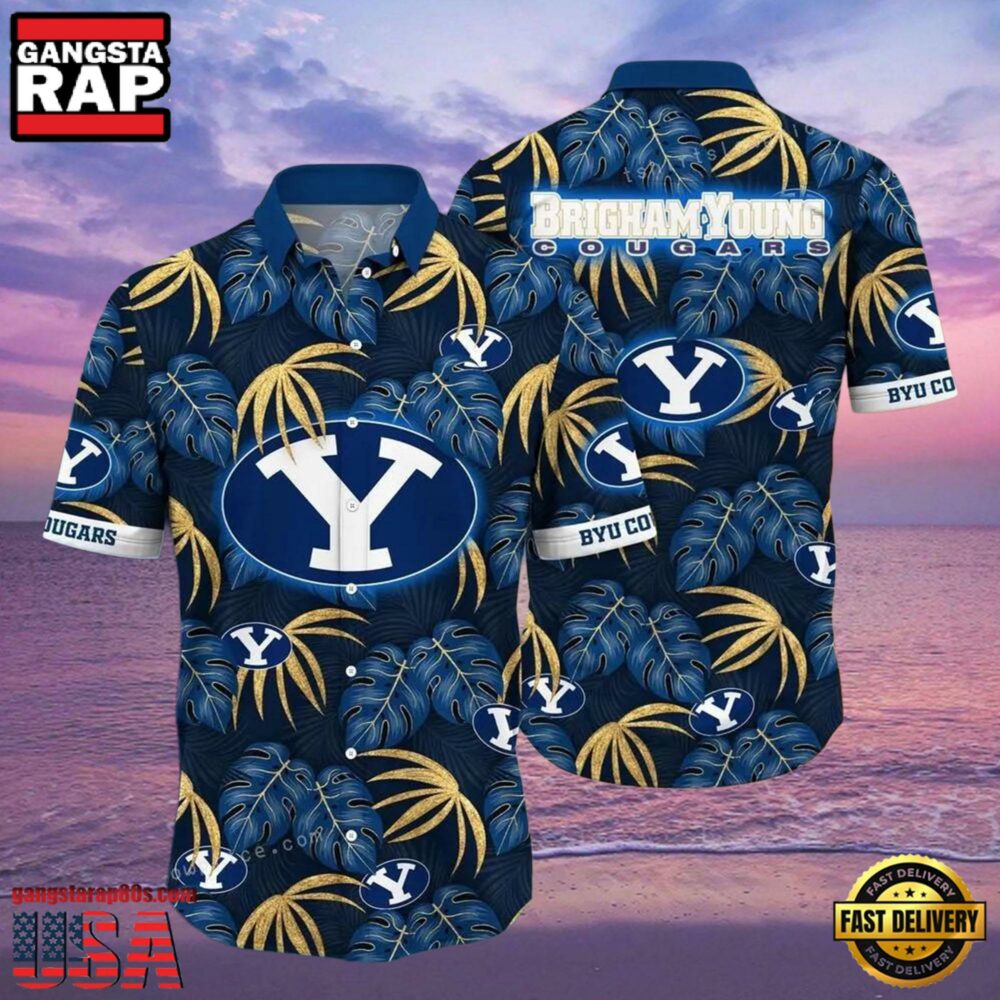 NCAA Byu Cougars Flower Hawaiian Shirt 3D Shirt, Byu Cougars Gifts For Her NCAA Byu Cougars Flower Hawaiian Shirt 3D Shirt, Byu Cougars Gifts For Her