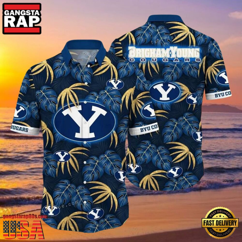 NCAA Byu Cougars Flower Hawaiian Shirt 3D Shirt, Byu Cougars Gifts For Her NCAA Byu Cougars Flower Hawaiian Shirt 3D Shirt, Byu Cougars Gifts For Her