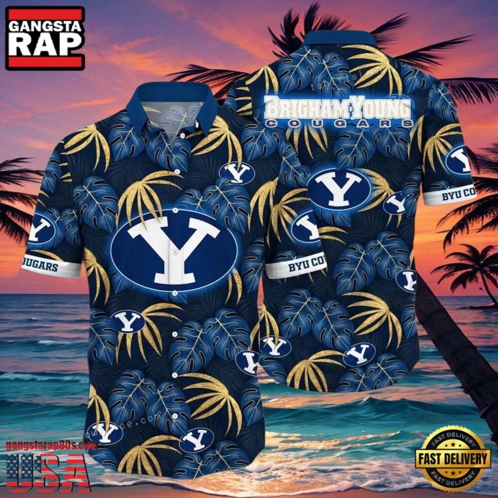 NCAA Byu Cougars Flower Hawaiian Shirt 3D Shirt, Byu Cougars Gifts For Her NCAA Byu Cougars Flower Hawaiian Shirt 3D Shirt, Byu Cougars Gifts For Her