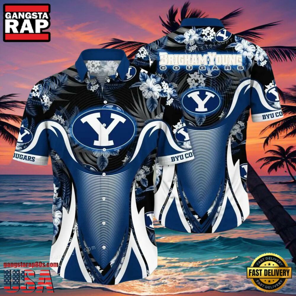 NCAA Byu Cougars Flower Hawaiian Shirt 3D Shirt, Byu Cougars Holiday Gifts NCAA Byu Cougars Flower Hawaiian Shirt 3D Shirt, Byu Cougars Holiday Gifts
