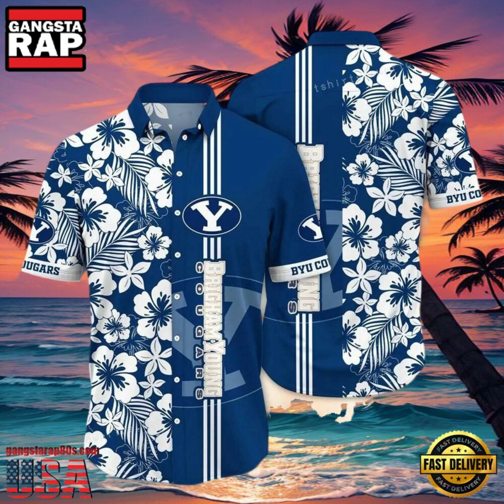 NCAA Byu Cougars Flower Hawaiian Shirt Outfit 3D Shirt, Unique Byu Cougars Gifts NCAA Byu Cougars Flower Hawaiian Shirt Outfit 3D Shirt, Unique Byu Cougars Gifts