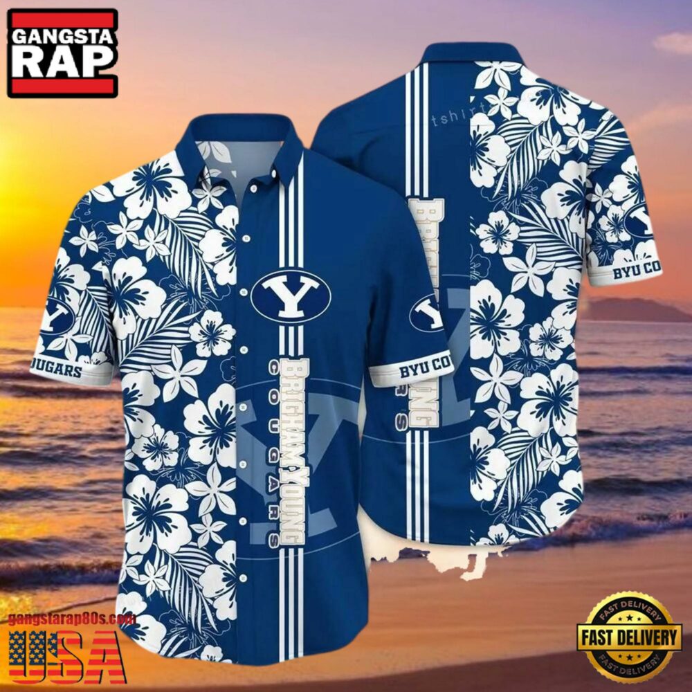 NCAA Byu Cougars Flower Hawaiian Shirt Outfit 3D Shirt, Unique Byu Cougars Gifts NCAA Byu Cougars Flower Hawaiian Shirt Outfit 3D Shirt, Unique Byu Cougars Gifts