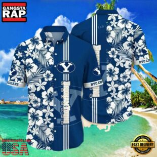 NCAA Byu Cougars Flower Hawaiian Shirt Outfit 3D Shirt, Unique Byu Cougars Gifts