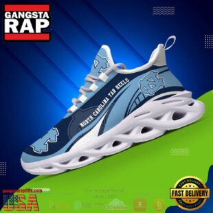 NCAA Carolina Tar Heels Football Clunky Unique Design Max Soul Shoes Running Sneakers