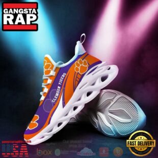NCAA Clemson Tigers Football Clunky Unique Design Max Soul Shoes Running Sneakers