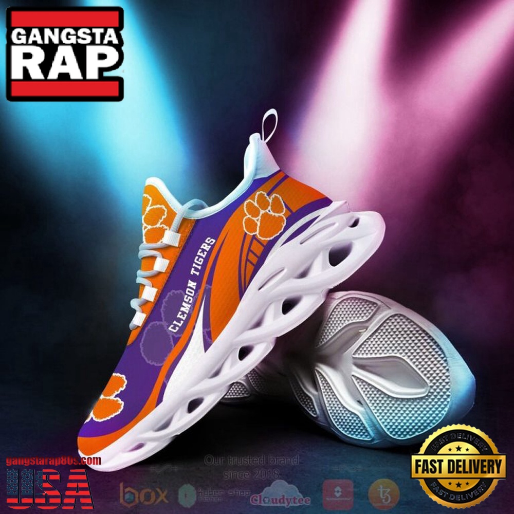 NCAA Clemson Tigers Football Clunky Unique Design Max Soul Shoes Running Sneakers NCAA Clemson Tigers Football Clunky Unique Design Max Soul Shoes Running Sneakers