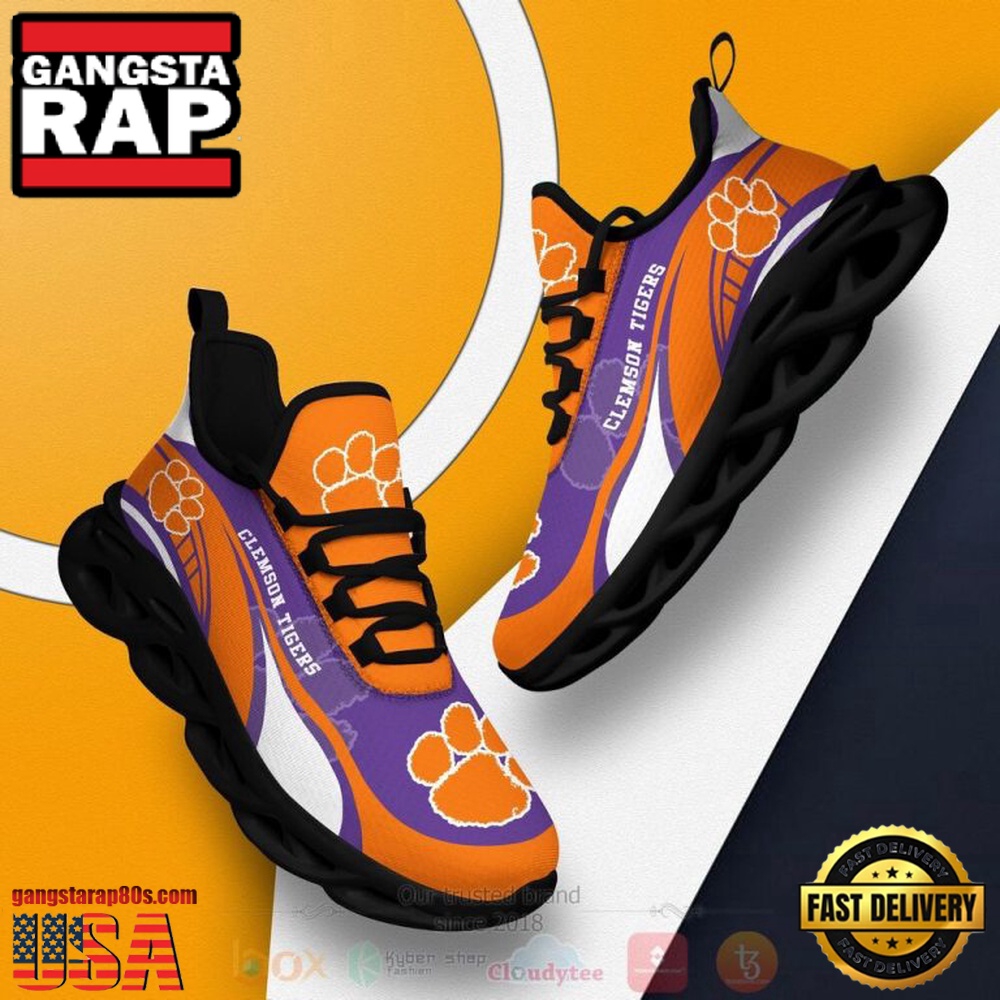 NCAA Clemson Tigers Football Clunky Unique Design Max Soul Shoes Running Sneakers NCAA Clemson Tigers Football Clunky Unique Design Max Soul Shoes Running Sneakers