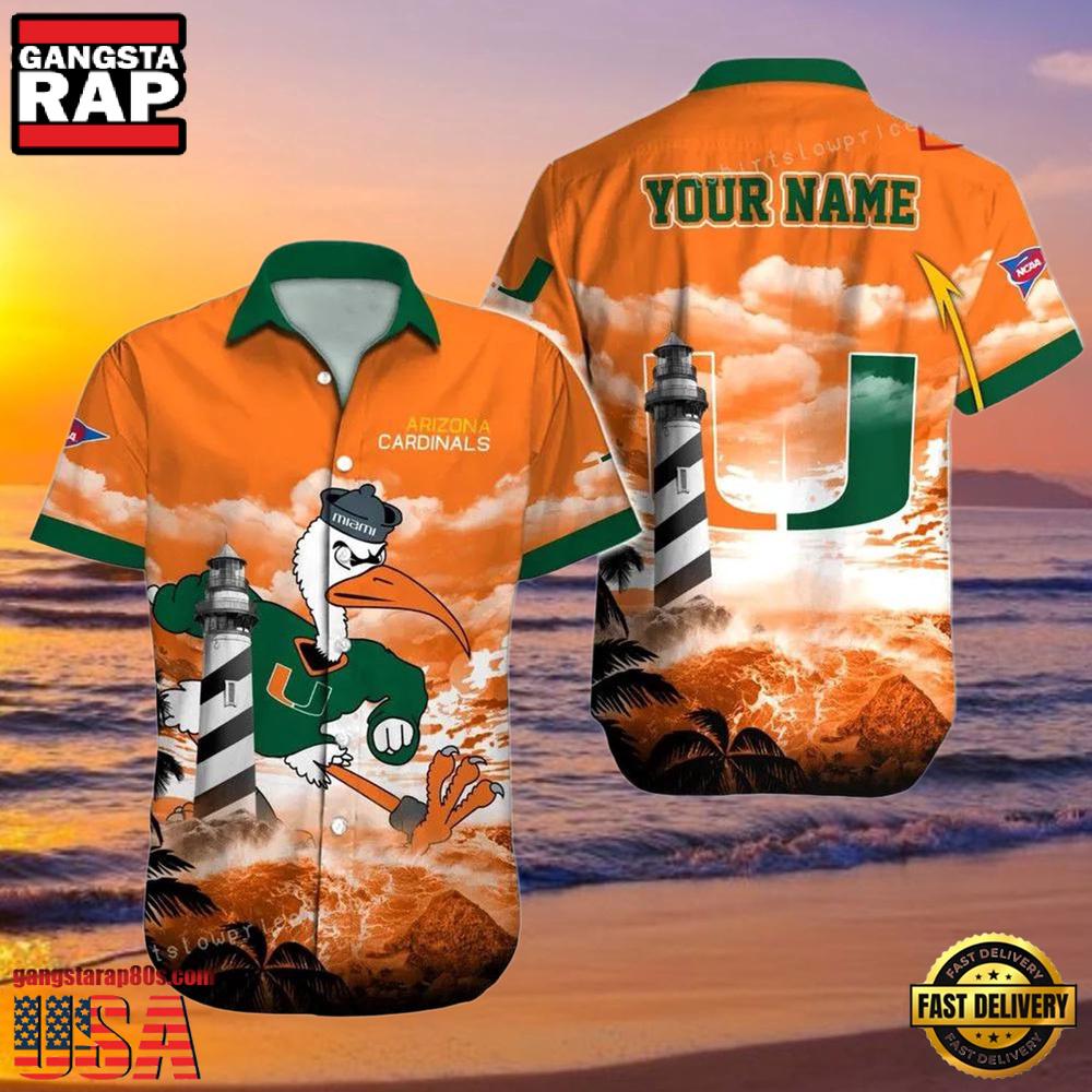 NCAA Custom Miami Hurricanes Style Hot Trending Summer Aloha Hawaiian Shirt Outfit NCAA Custom Miami Hurricanes Style Hot Trending Summer Aloha Hawaiian Shirt Outfit