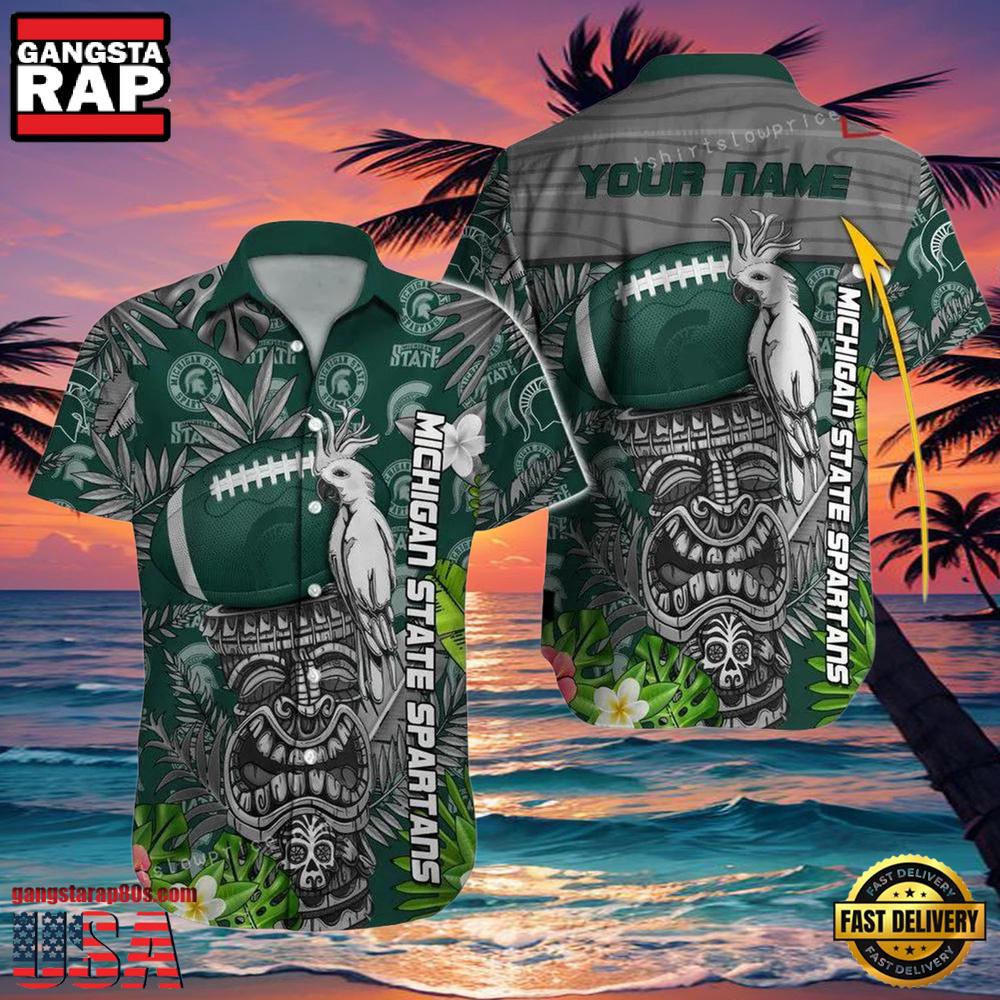 NCAA Custom Michigan State Spartans Style Hot Trending Summer Aloha Hawaiian Shirt Outfit NCAA Custom Michigan State Spartans Style Hot Trending Summer Aloha Hawaiian Shirt Outfit