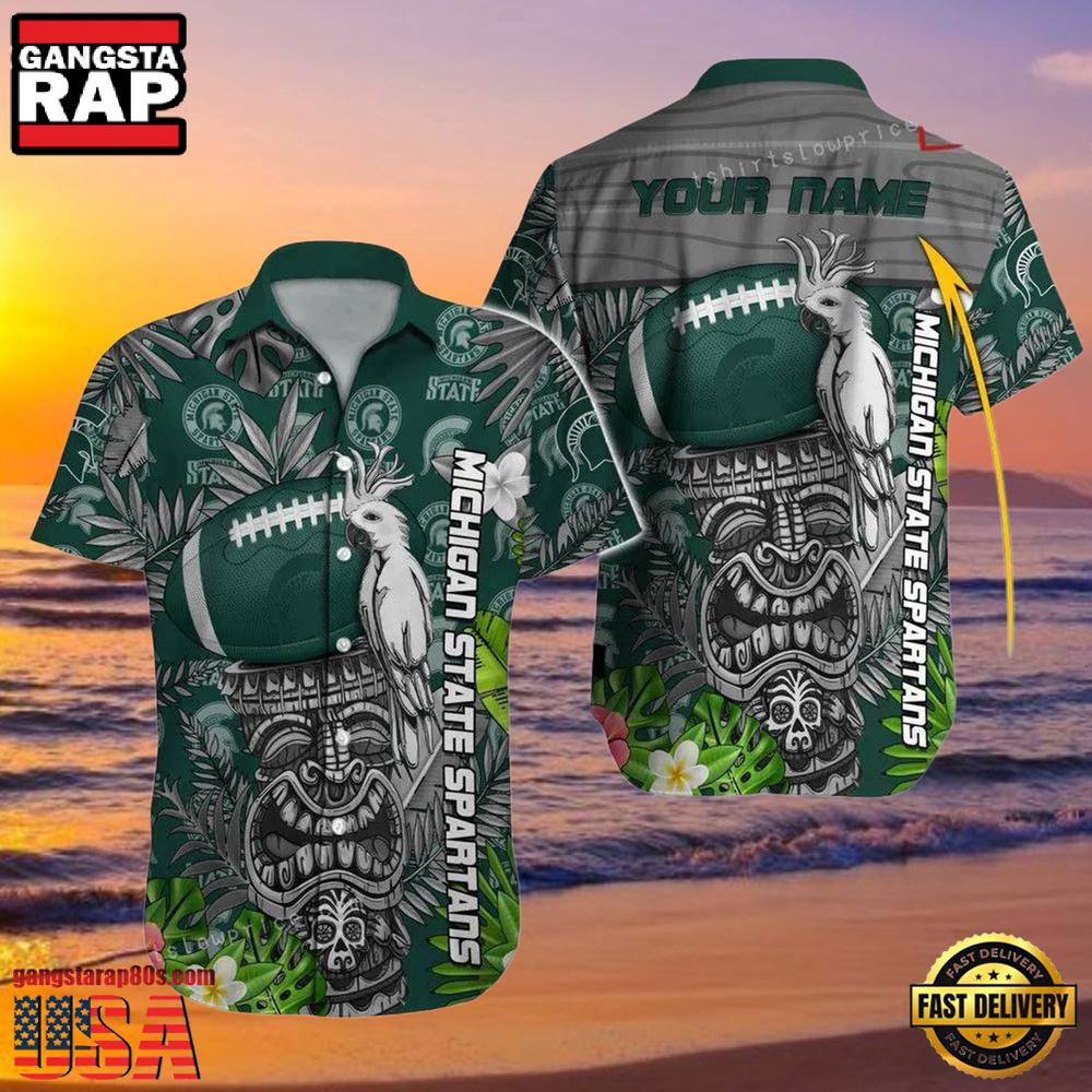 NCAA Custom Michigan State Spartans Style Hot Trending Summer Aloha Hawaiian Shirt Outfit NCAA Custom Michigan State Spartans Style Hot Trending Summer Aloha Hawaiian Shirt Outfit