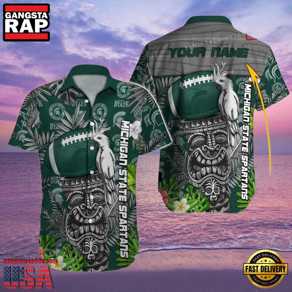 NCAA Custom Michigan State Spartans Style Hot Trending Summer Aloha Hawaiian Shirt Outfit NCAA Custom Michigan State Spartans Style Hot Trending Summer Aloha Hawaiian Shirt Outfit