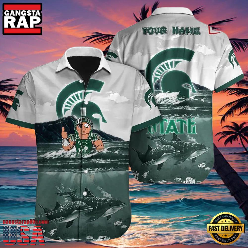 NCAA Custom Michigan State Spartans Style Hot Trending Summer Aloha Hawaiian Shirt NCAA Custom Michigan State Spartans Style Hot Trending Summer Aloha Hawaiian Shirt