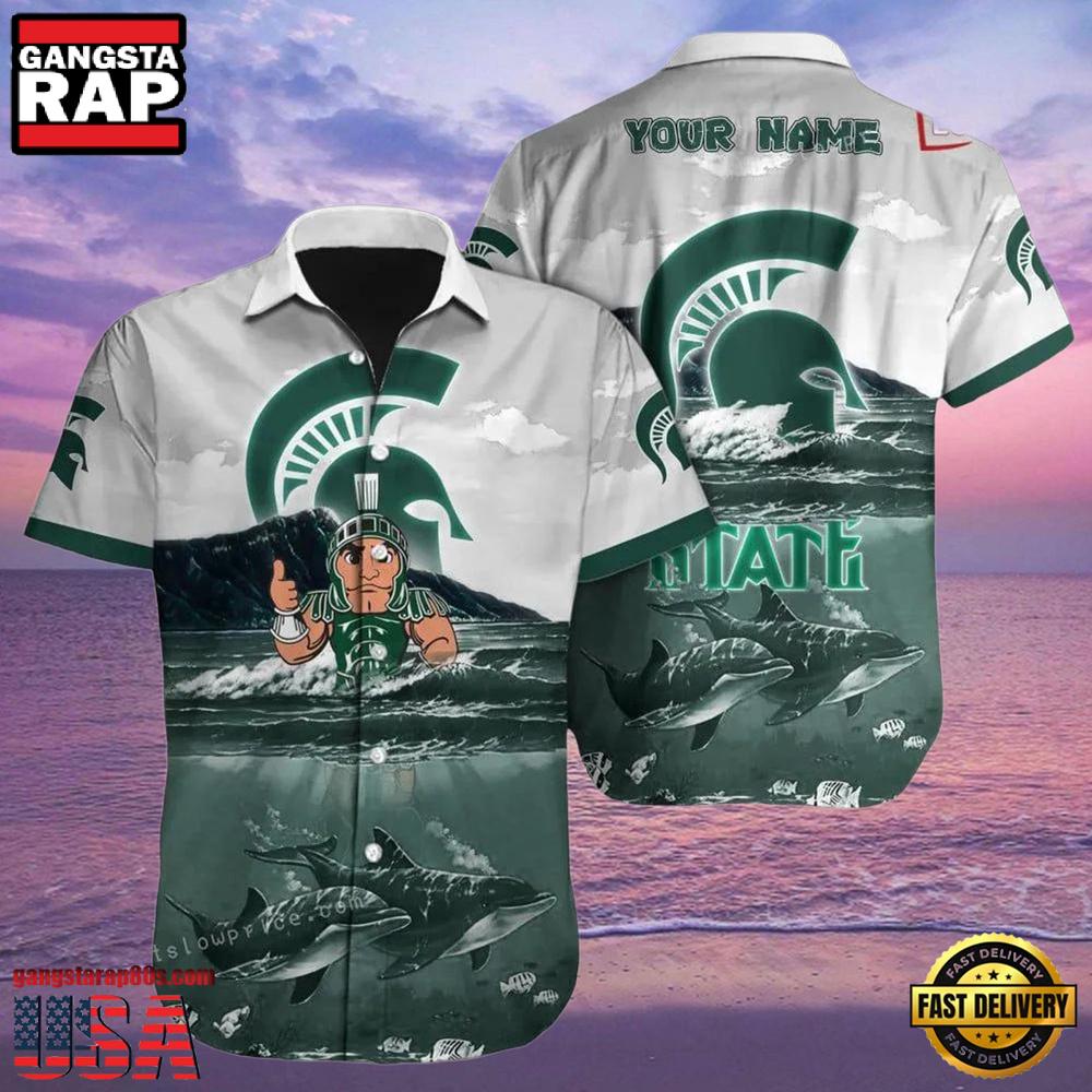NCAA Custom Michigan State Spartans Style Hot Trending Summer Aloha Hawaiian Shirt NCAA Custom Michigan State Spartans Style Hot Trending Summer Aloha Hawaiian Shirt
