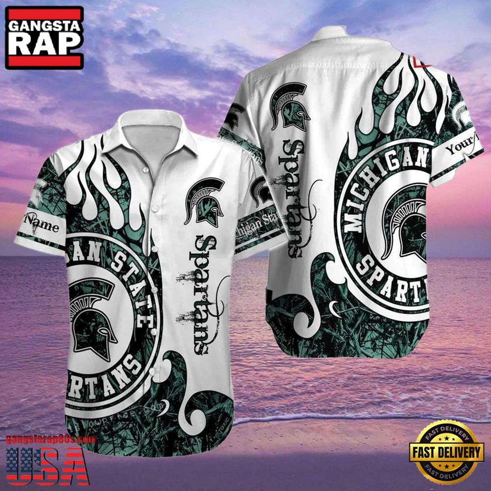 NCAA Custom Michigan State Spartans Style Hot Trending Summer Aloha Hawaiian Shirts NCAA Custom Michigan State Spartans Style Hot Trending Summer Aloha Hawaiian Shirts