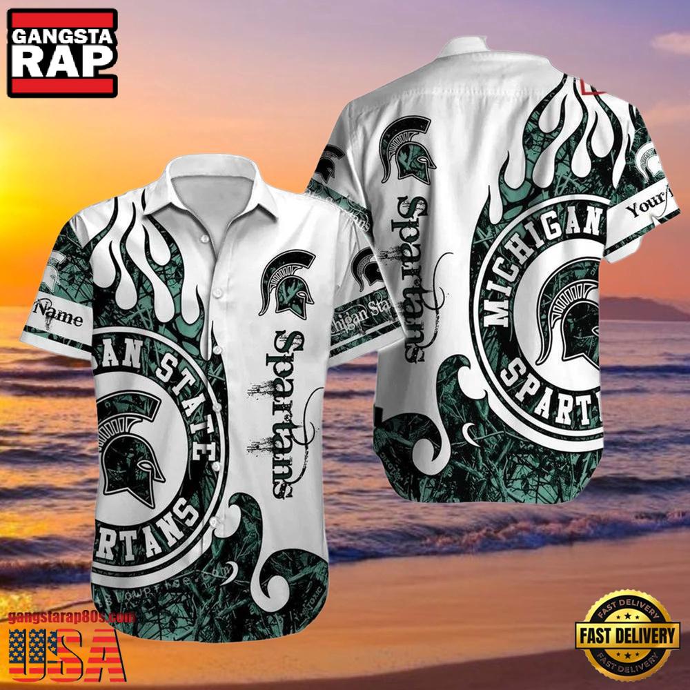 NCAA Custom Michigan State Spartans Style Hot Trending Summer Aloha Hawaiian Shirts NCAA Custom Michigan State Spartans Style Hot Trending Summer Aloha Hawaiian Shirts