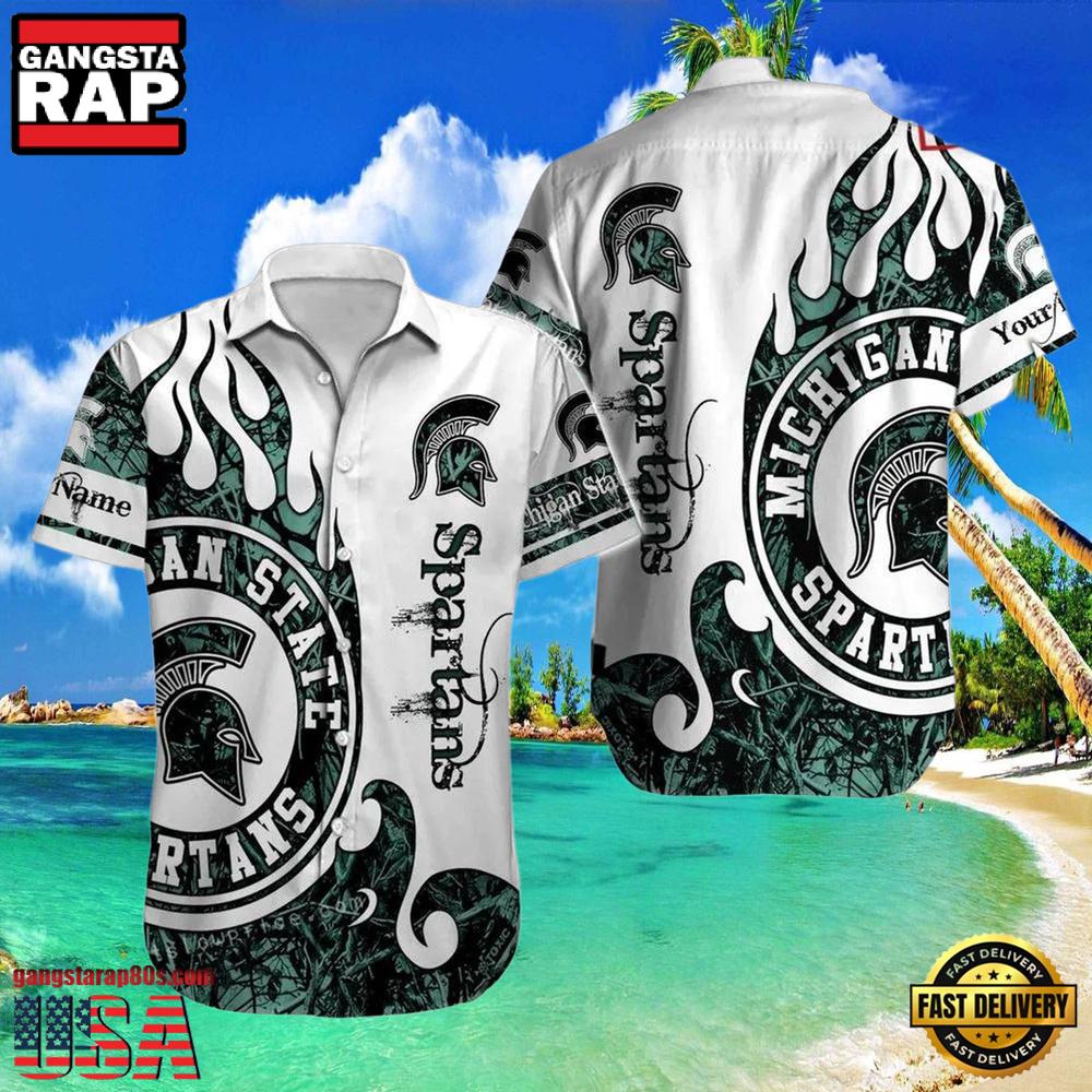 NCAA Custom Michigan State Spartans Style Hot Trending Summer Aloha Hawaiian Shirts NCAA Custom Michigan State Spartans Style Hot Trending Summer Aloha Hawaiian Shirts