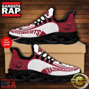 NCAA Custom Name Arkansas Razorbacks Sneaker Unique Design Max Soul Shoes Running Sneakers