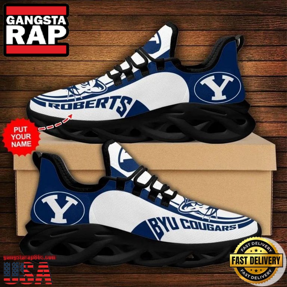 NCAA Custom Name Byu Cougars Sneaker Unique Design Max Soul Shoes Running Sneakers NCAA Custom Name Byu Cougars Sneaker Unique Design Max Soul Shoes Running Sneakers