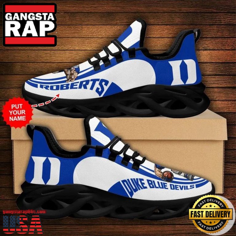NCAA Custom Name Duke Blue Devils Sneaker Unique Design Max Soul Shoes Running Sneakers NCAA Custom Name Duke Blue Devils Sneaker Unique Design Max Soul Shoes Running Sneakers