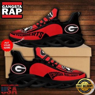 NCAA Custom Name Georgia Bulldogs Sneaker Unique Design Max Soul Shoes Running Sneakers